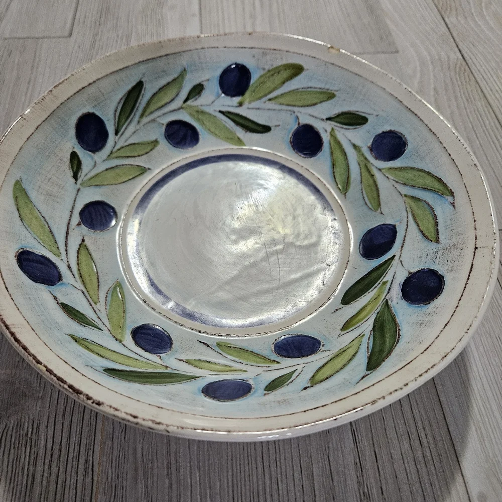 Crate & Barrel Gianna Pasta/Soup Bowl  Retired Pattern Earthenware Rare Italy 9
